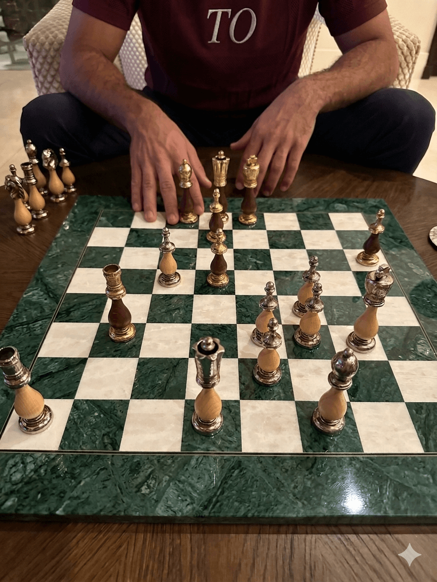Zwei Leute spielen Schach